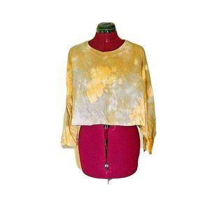 Maronie Womens Top Pullover Size Small Multicolor  Crop Long Sleeve Tie …